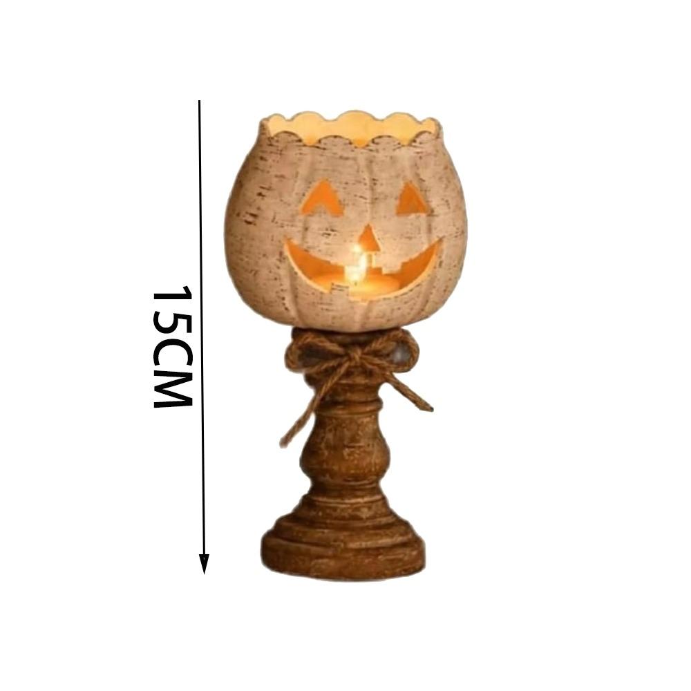 Cutout Face Pumpkin Tealight Candle Holder Scalloped Top Tealight Candle Holder  Thanksgiving Decor