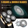 Electric Shavers For Men Bald Head,razors Shaving 5-in-1 5d Haircut Usb Rechargeable Led Cordless,rotary Shaver Grooming Kit With Clipper Nose Hair Si