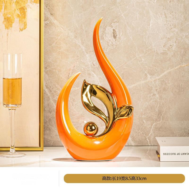 Modern High-end Luxury Ceramic Ornaments Artwork Home Livingroom Porch Figurines Decoration Cabinet Bookshelf Accessories Crafts