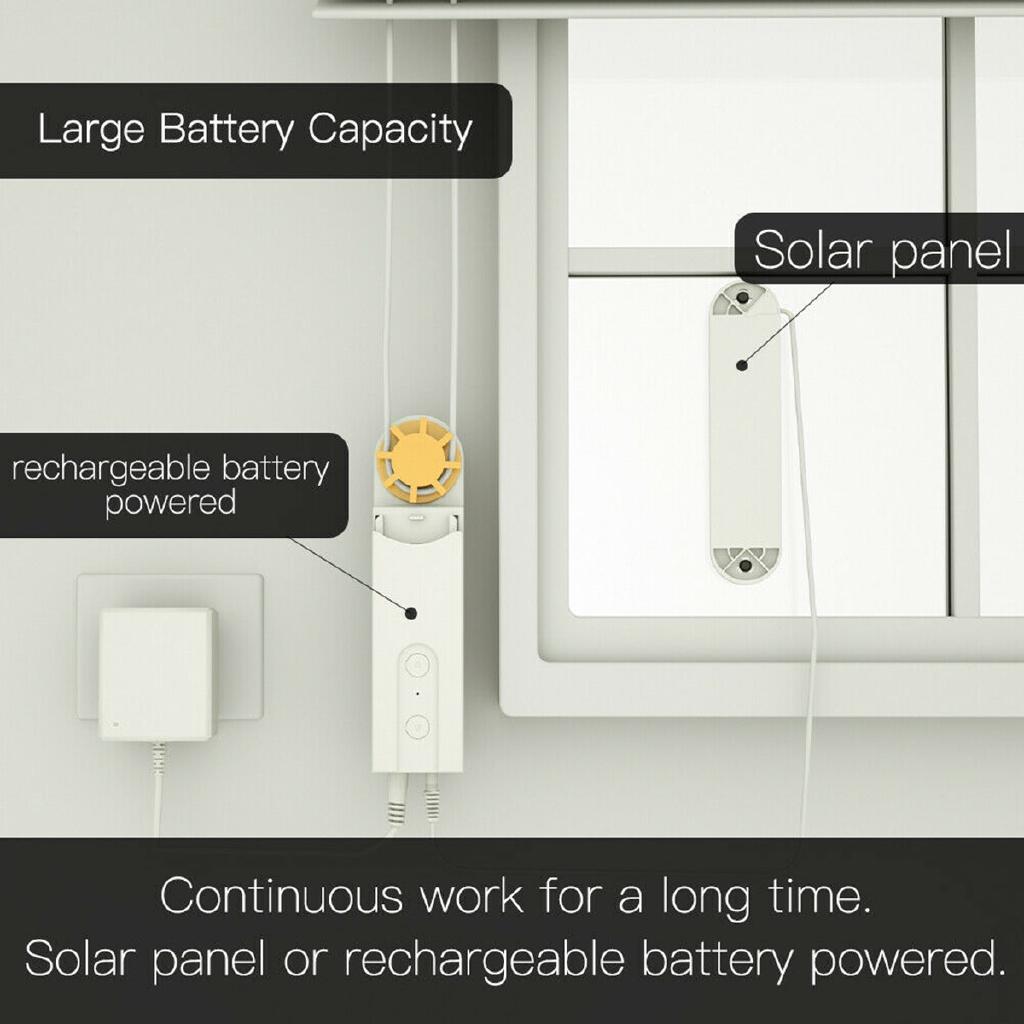 NEW Smart DIY Motorized Chain Roller Blinds Shade Shutter Drive Motor Powered By Solar Panel and Charger Bluetooth APP Control
