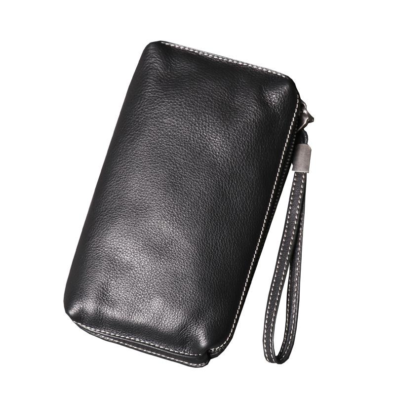 Pochette e Portafoglio Lungo Unisex in Vera Pelle - Porta Telefono in Morbida Pelle di Mucca