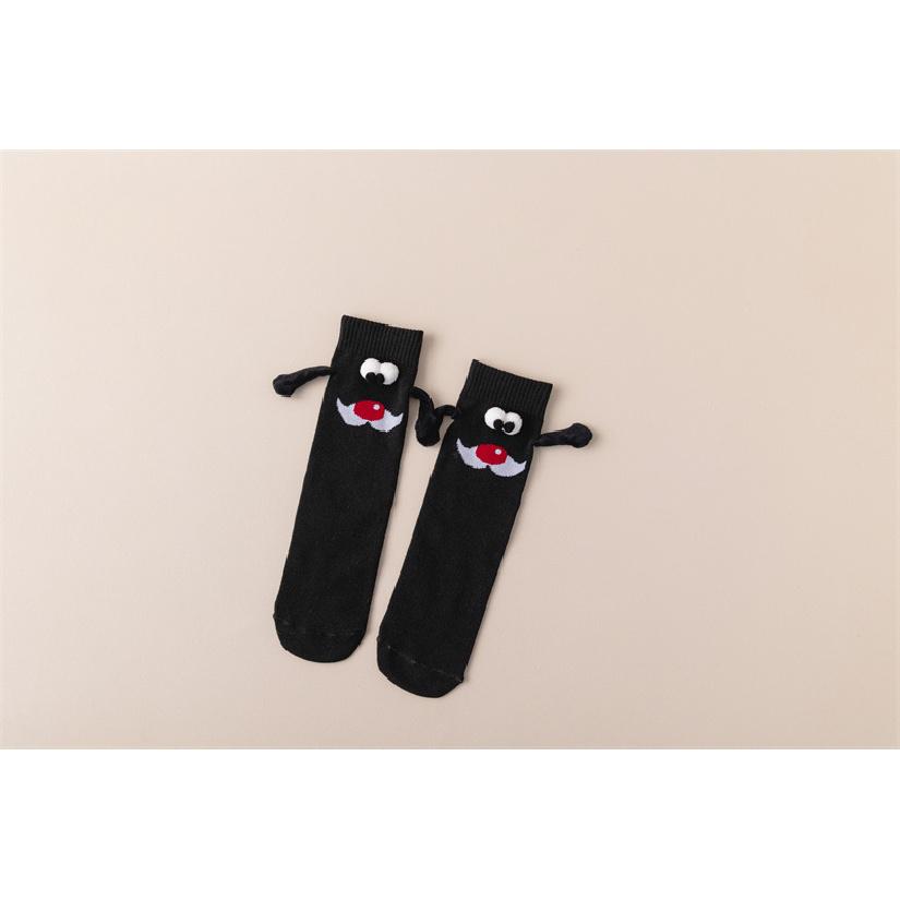 

Magnetic Christmas couple socks, solid color, quirky mid-calf socks, unique, breathable, versatile white socks, trendy Christmas socks Contains magnets -A Style