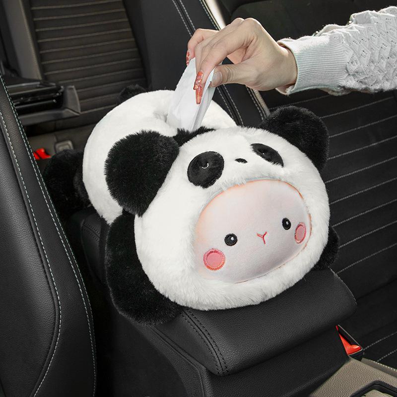 Cartoon Car Tissue Box: Rear Seat Armrest & Hanging Paper Holder - Cute Car Interior Decor