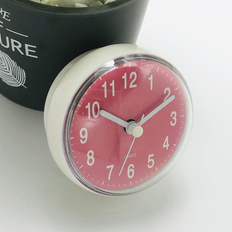 1Pc Mini Suction Cup Wall Clock Bathroom Anti-fog Waterproof Clock Kitchen Bathroom Clock Small Quartz Clock Desk Clock