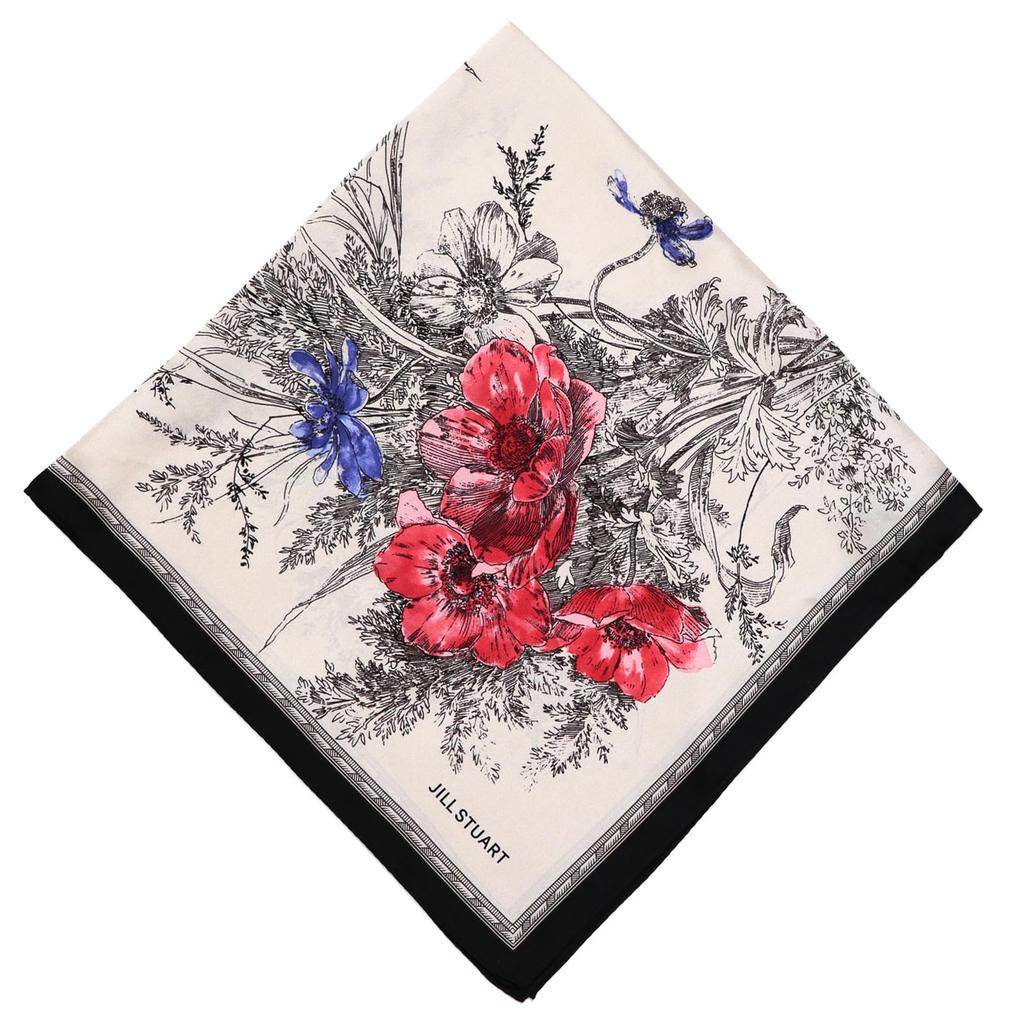 JILL STUART Old Flower Silk Square Petite Scarf (50109009) - Women's Sun Protection Scarf