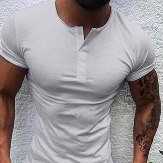 Men T-shirt O Neck Slim Fit Simple Soft Summer Top for Daily Wear