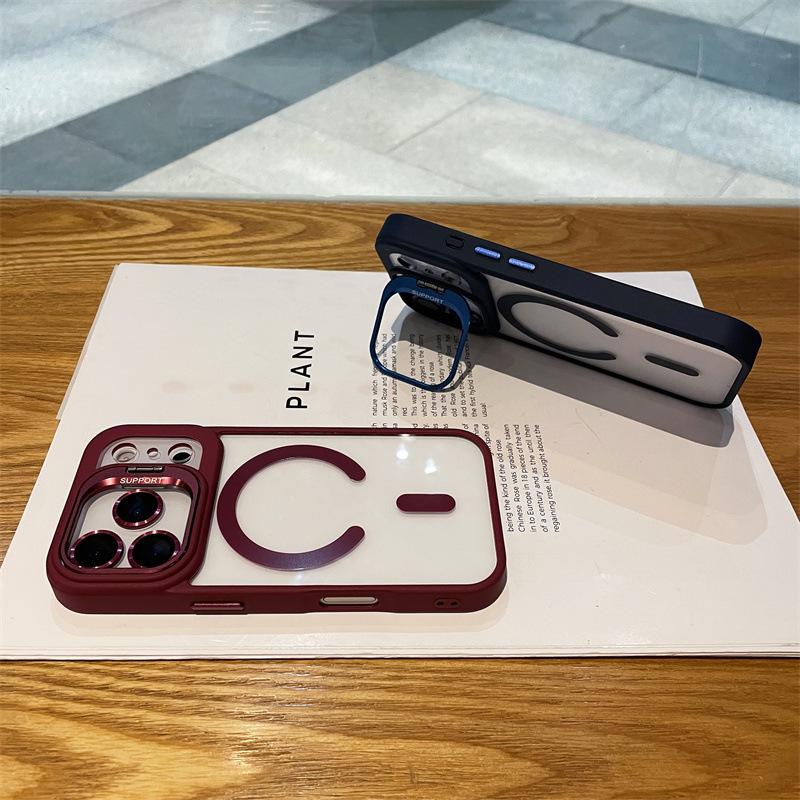 Apple 18Promax Lens Holder Magnetic Suction Mobile Phone Case, Suitable for IPhone17 with Lens Film 15 Anti-drop Case