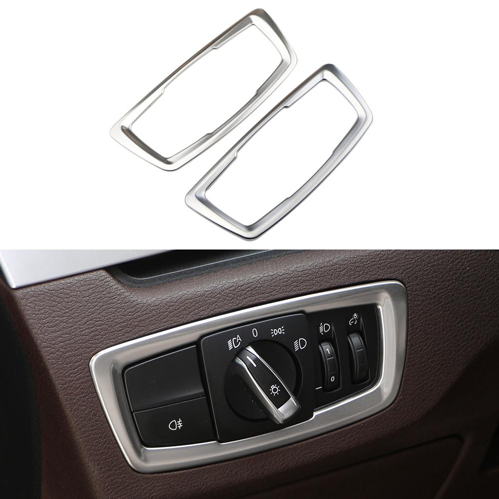 Car Headlight Switch Frame Cover for BMW X1 F48 2016 2017 2018 2019 2020 2021 2022 X2 F39 LHD Decoration Sticker Accessories