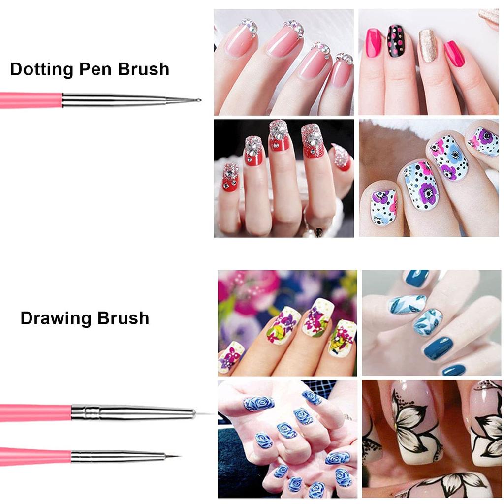 VNZ Nail Art Kit with 48 Glitter Bottles, 100 False Nails, 5 Nail Art Tapes, 15 Brushes, 5 Dotting Pens, and 2 Nail Glues - Complete Set for DIY Na