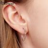 BAMOER 925 Sterling Silver Engraved Hoop Earrings for Women Lightwieght Big Hoop Earrings Hypoallergenic Trendy Hoop Earrings