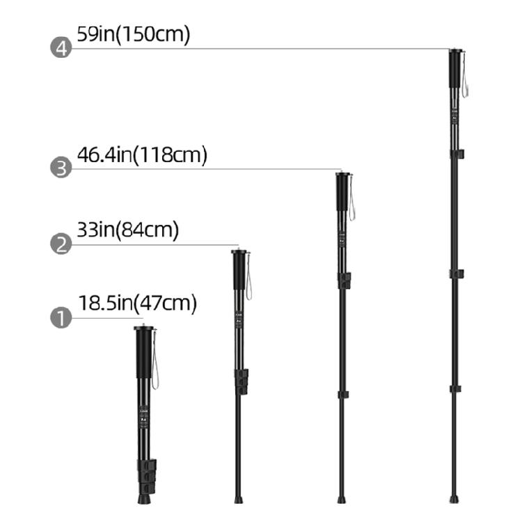 Camera Monopod 1.6M 6-section Expansion Photography Support Bracket Easy to Carry For Photographers