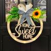 Wooden Welcome Sign With Cutout Design Christmas Door Hanging Home Decor Rustic Style