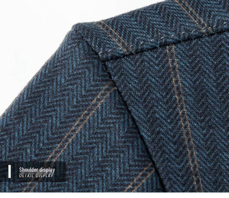 Herren Luxus Gestreift Kaschmir Seide Langarm Business Casual Hemd