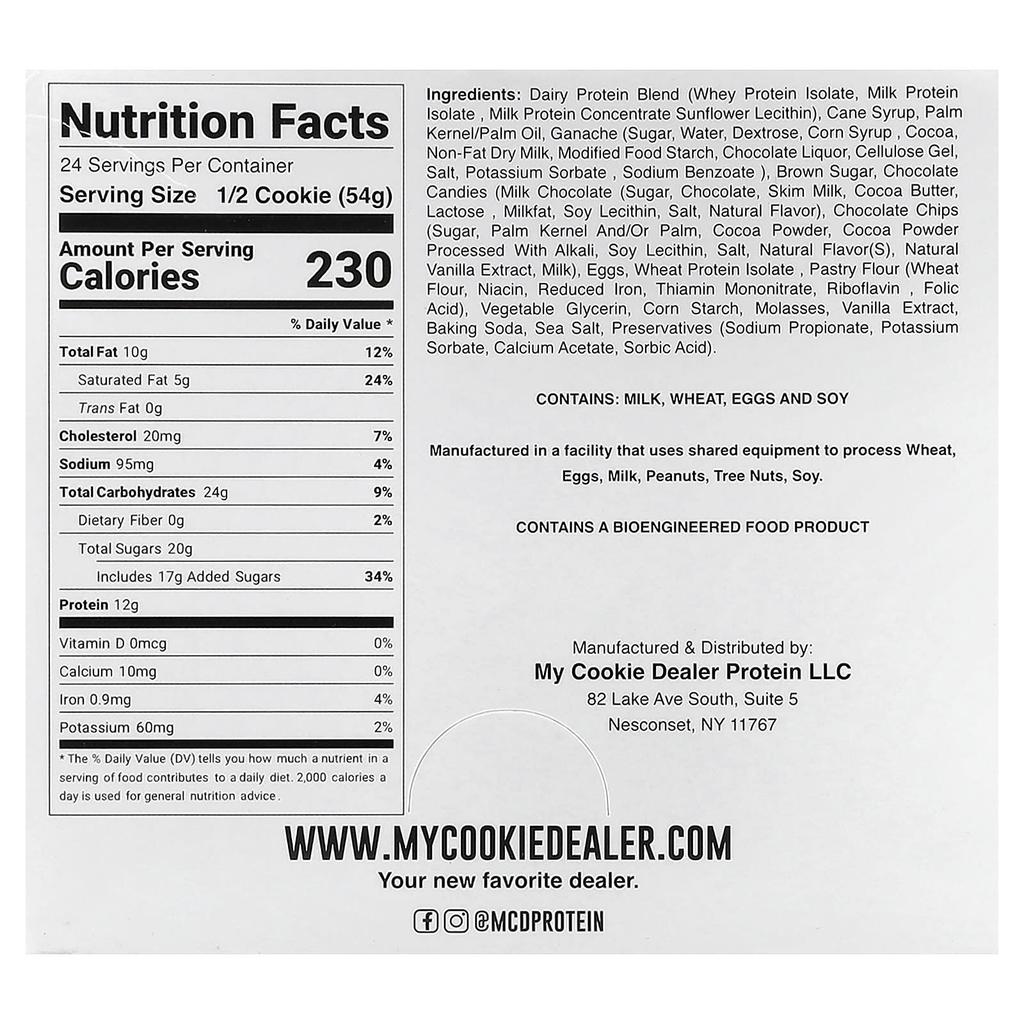 My Cookie Dealer Protein, Protein Cookie, Chocolate Candy Ganache, 12-Count, 108g (3.8oz) Each