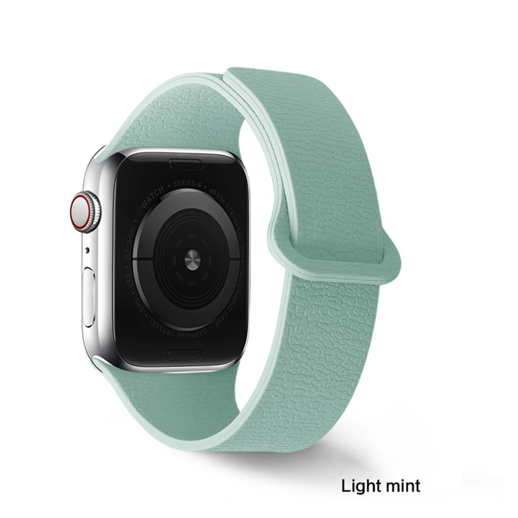 Magnetic Strap for Apple Watch Ultra 49mm 42mm 38mm 44mm 46mm 41mm Lychee Pattern Silicone Band for Iwatch S11 10 9 8 7 6 5 4