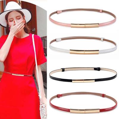 Solid Color Patent Leather Belt Versatile Women Waistband Fashion Thin Buckle Belt Gift