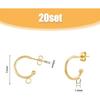 20 Stück Edelstahl Halb-Creolen Gebogene Haken Ohr Goldene Anhänger Drähte Runde Stecker mit Horizontalen Ösen für Frauen DIY Schmuck Hängeohrring