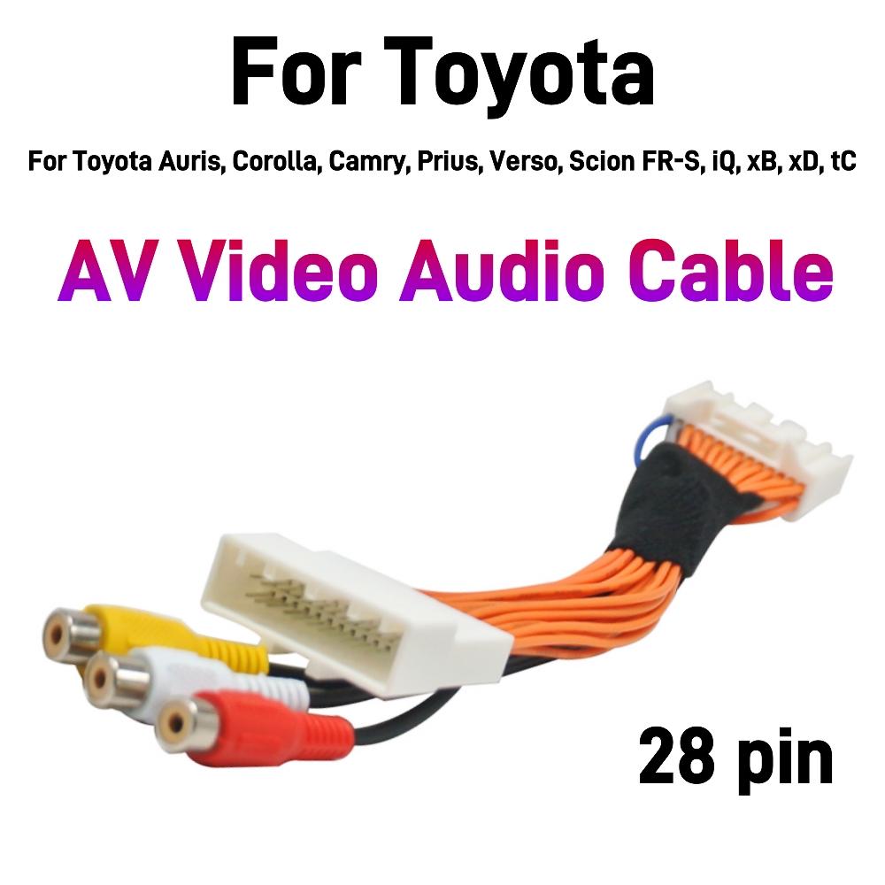 

28 Pin AV Video Audio Connection Cable for Toyota Auris, Corolla, Camry, Prius, Verso, Scion FR-S, iQ, xB, xD, tC чёрный