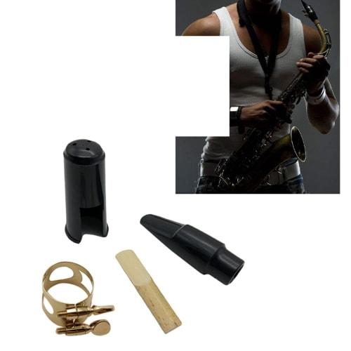 Professional E-flat Alto Saxophone Accessory Set, Protective Cover, Ligature Fasteners, Mouthpiece, and Reed