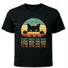 Vintage Black Cat Retro Sunset T-Shirt