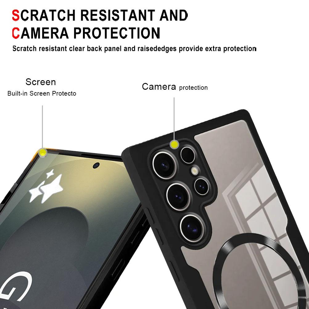 360° Fully Protected Double-sided Case For Samsung S25 Ultra S22 S23 S21 S24 Plus Magnetic Cover For Magsafe Wireless Charging