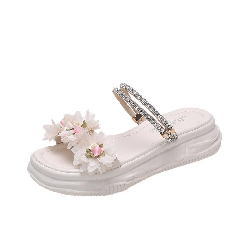 Sandals women's spring and summer new flower dual-purpose student casual thick-soled beach women's cool slippers