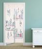 Stylish Long Nordic with Cute Tension Room Dressing Privacy Curtain 4 Curtain, 180cm, Design, Botanical, Natural, Green, Planter, Design, Rod,