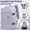 Expandable Large Capacity Travel Backpack for Women Men, 15.6 Inch Laptop Carry On Backpack, Water Resistant Weekender Bag Fits