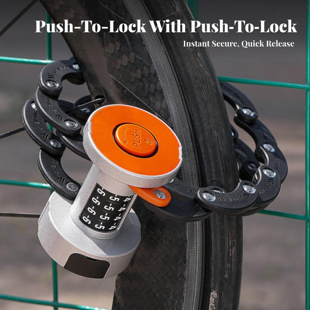 Folding Cycle Lock with Mounting Bracket Cut Resistant Bike