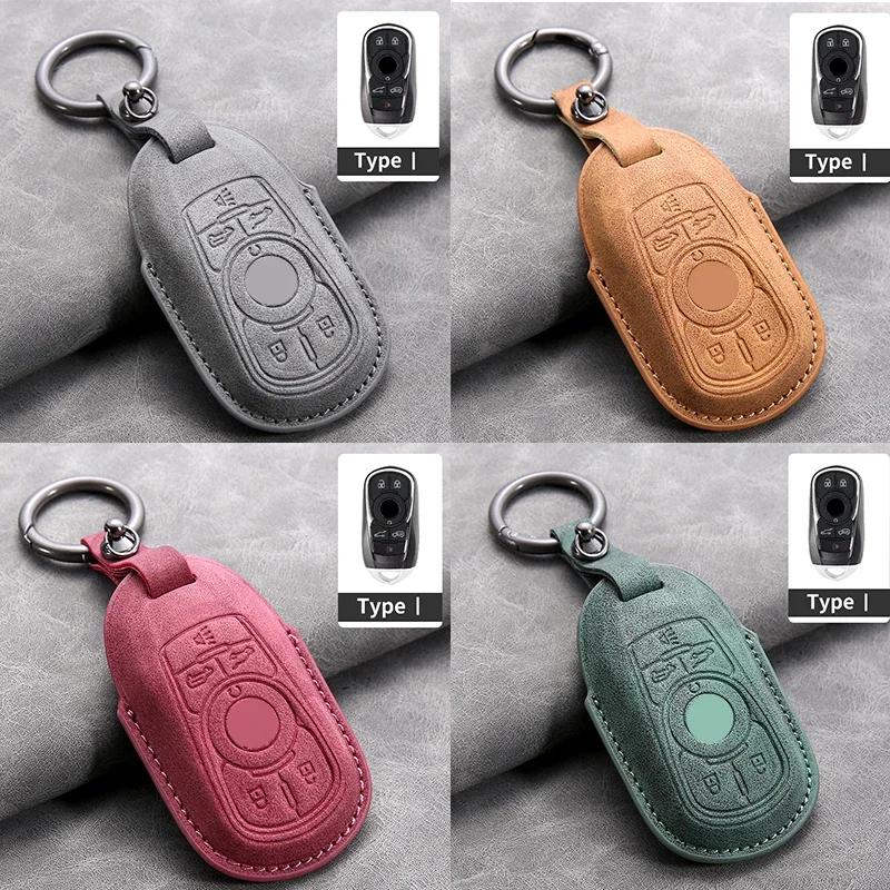 Leather Car Key Case Cover Holder Keychain Shell for Buick Verano Envision Avenir Lacrosse Regal Encore Excelle Enclave Anthem