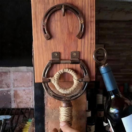 Yousheng Vintage Horseshoe Bottle Opener Wall Mounted Decorative Bottle Opener Rustic Industrial Decor for Kitchen Bar Patio Man Cave
