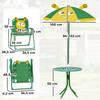 Garden Furniture Set for Children, Chairs, Table, Parasol, Bee Design, Green+Yellow