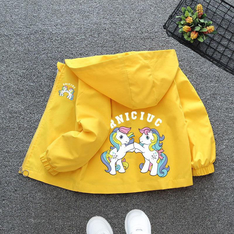 

Пальто с рисунком для девочек 2025 года, повседневный детский тренчкот на весну и осень 160cm