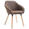 Dining Chairs Set of 4 Brown Fabric