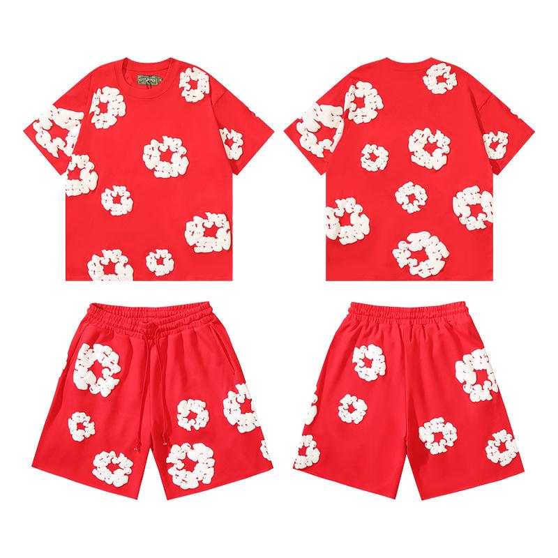 Mehrfarbiges Frühjahrs-Kapok-Schaumstoffdruck-Unisex-Freizeitset