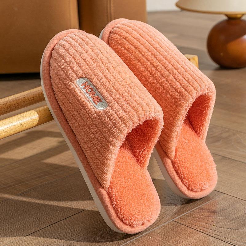 Warm Fuzzy Non Slip Indoor Home Winter Cotton Slippers For Unisex Couples