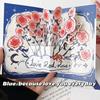 Creative 3D Greeting Card Pop Up Love Rose Thank You Cards with Envelope Valentine's Day Card Wife Girlfriend Gift