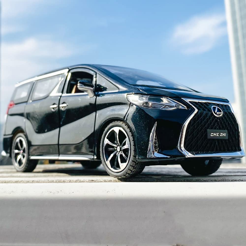 Model auta 1/32 Sběratelské autíčko Lexus LM300 ze slitiny slitiny se světlem a zvukem lze otevřít