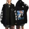 Ryomen Sukuna Grafisk trykt hette Anime Jujutsu Kaisen Klær Herre Dame Zip Up Hettegensere Harajuku Sweatshirt Casual Zip Jacket