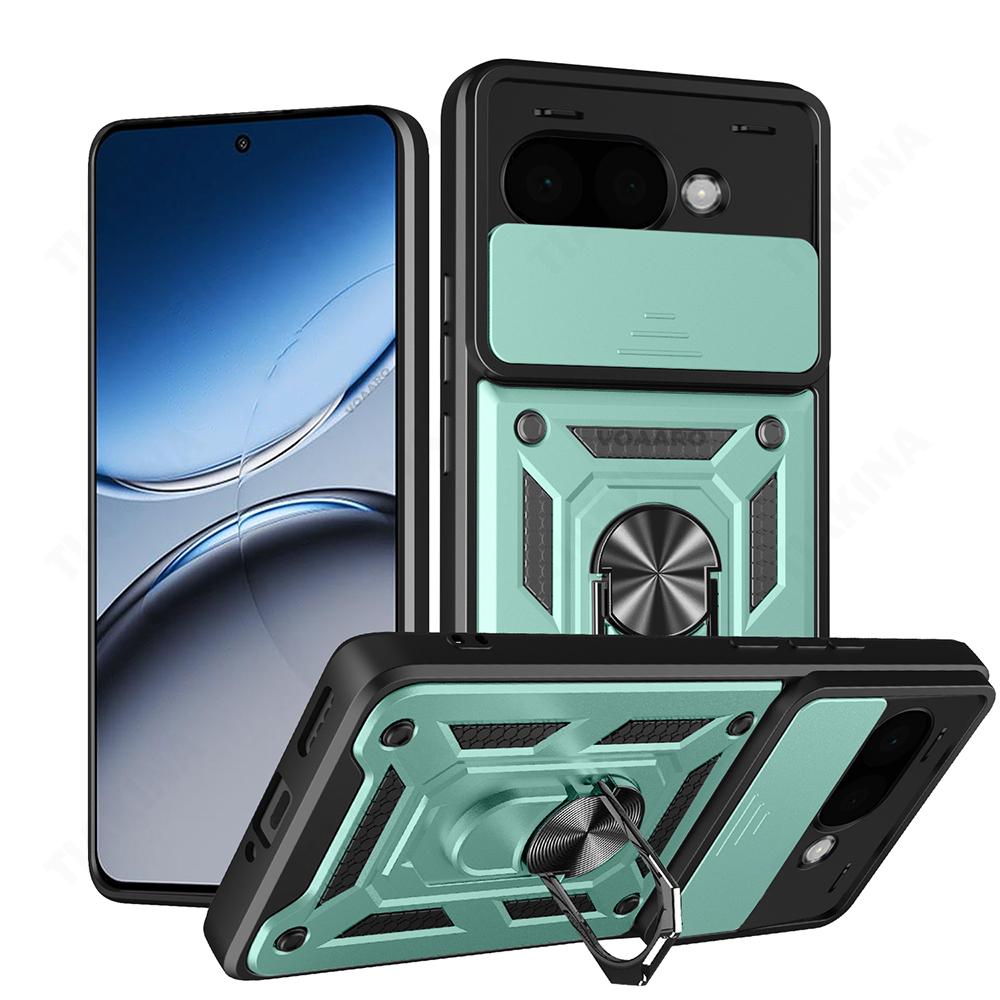 Slide Lens Armor Funda for Google Pixel 9A Case Magnetic Ring Stand Holder Cover for Google Pixel 8 9 Pro XL 8A Case