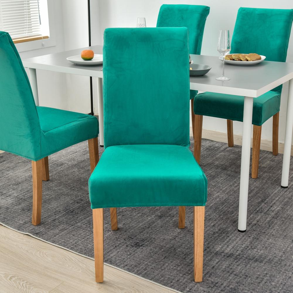 Velvet Plush Stretch Chair Slipcover Elastic Spandex Chair Cover for Dining Room Kitchen Wedding Banquet Hotel Housse De Chaise