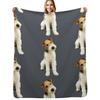 Drahtfoxterrier Kopfneigung Wurfdecke Warme Flanelldecke für Sofa Sessel Schlafzimmer