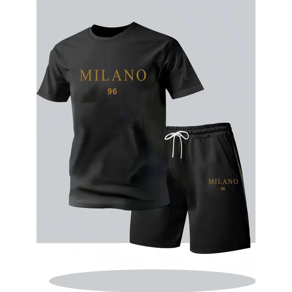

T-shirt Shorts Comfortable Sportswear Men s Fashion Two-piece Breathable Sportswear Set, Fabric Comfortable and Soft, Suitable for Daily Wear XXL