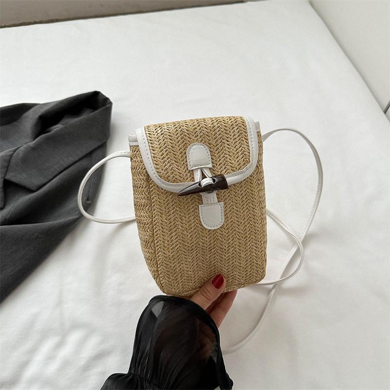Stylish Women's Woven Crossbody Bag 2023 Trendy Mini Purse For Daily Use In White Black Khaki Brown