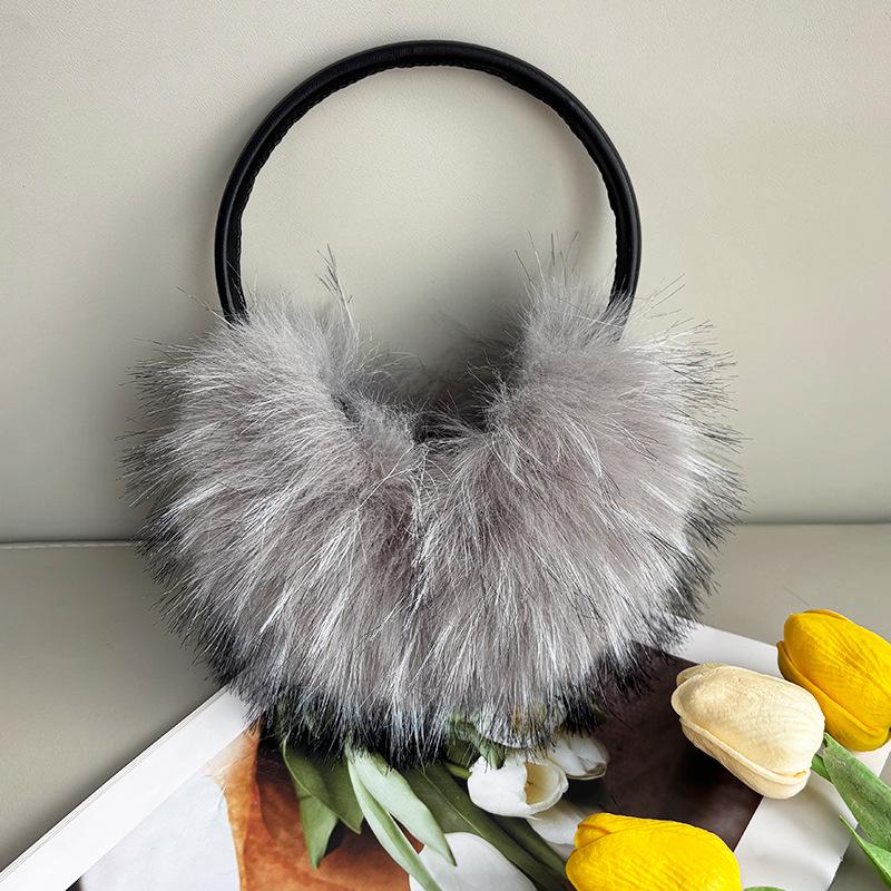 Faux Raccoon Fur Winter Earmuffs - Large Plush Ear Warmers for Cold Protection