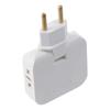 Plastic European Travel Plug Adapter White Ultrathin 180 Rotatable Sockets Copper One To Multiple Plug Converter Electrician