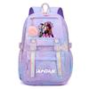 Kpop Anime Character Print Lightweight Nylon Backpack Teen Girls School Commute Travel 12-inch Laptop Compatible