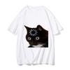 Funny Cat Emotion Printed T-shirt Kawaii Summer Fashion Men Casual Short Sleeve Streetwear Women Clothes Aesthetic T Shirt Tops