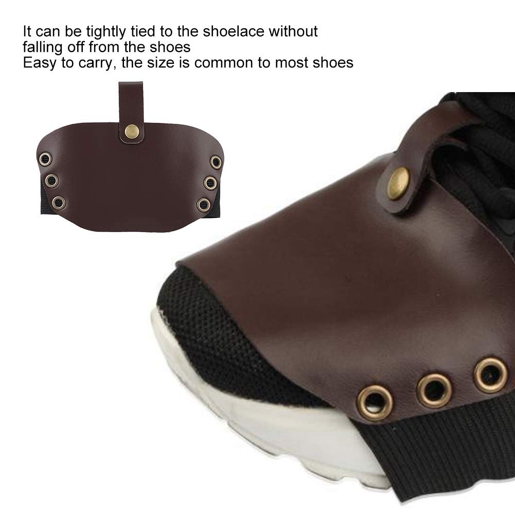 KIMISS PU Motorcycle Shoe Protector Cover, Motorcycle Shift Guard Shoe Boot Protector Cover (Tan)