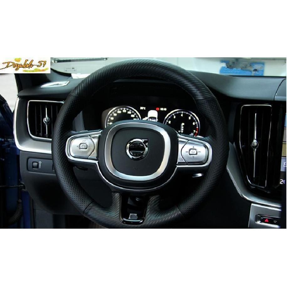 ABS Chrome Inner Steering Wheel Button Cover Decor 4X For Volvo XC90 2016-2020